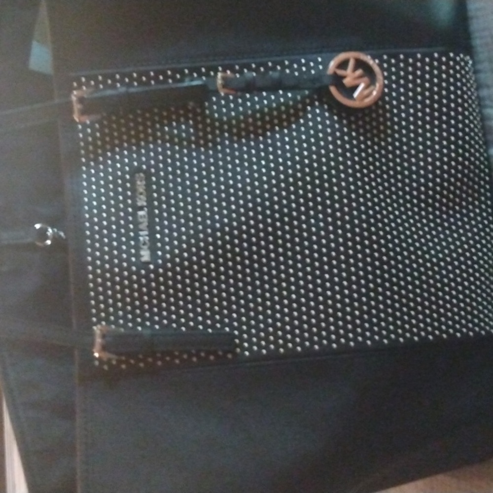 Michael Kors large silver studded bucket bag purse clean no flaws!